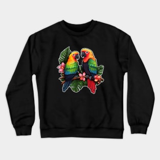 Colorful Parrot Cockatoo - Parakeet Macaws Parrot Crewneck Sweatshirt